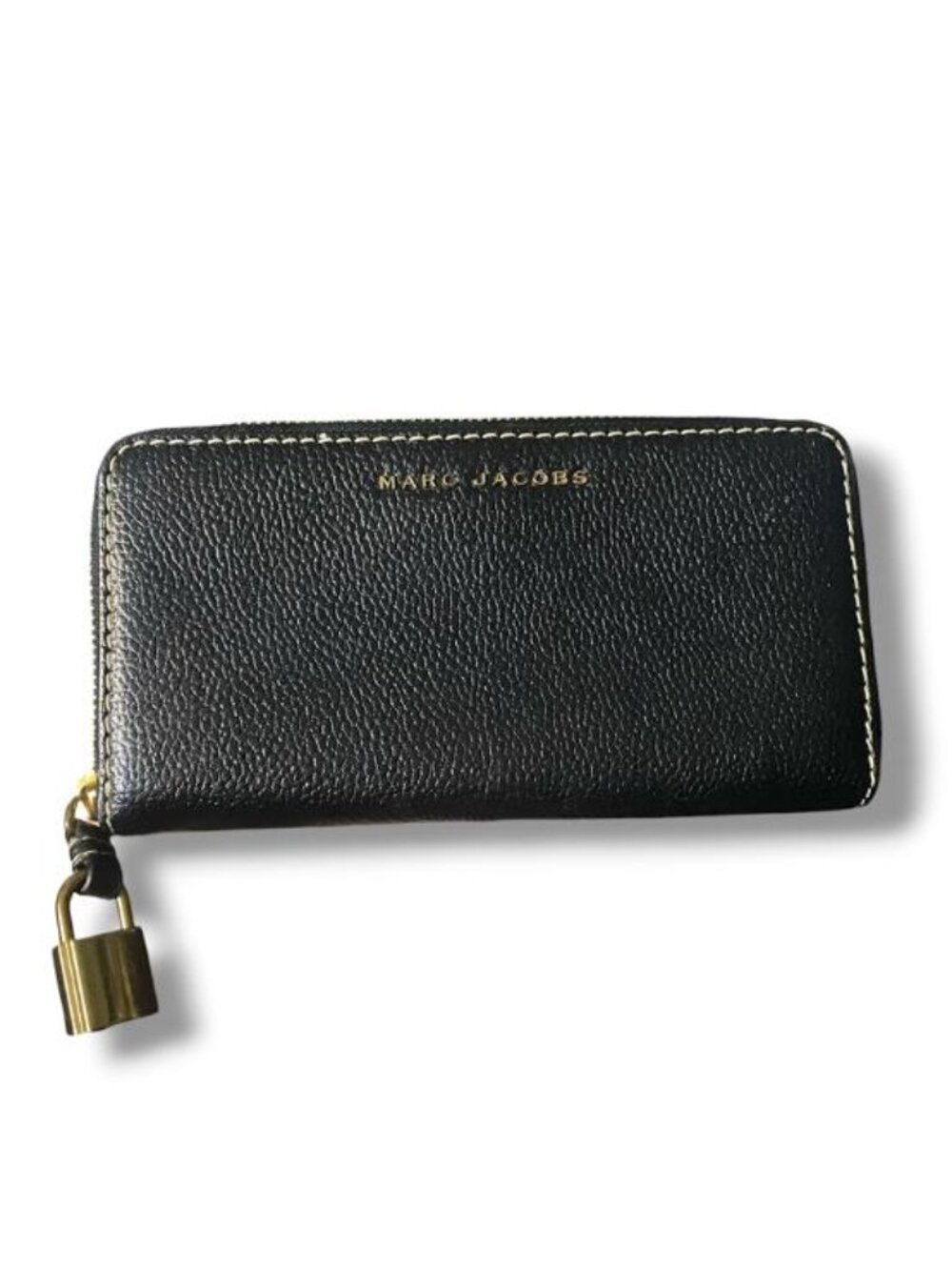 Marc Jacobs Black Zip-Around Wristlet Wallet w/ Credit Card Slots,Classic W LOCK